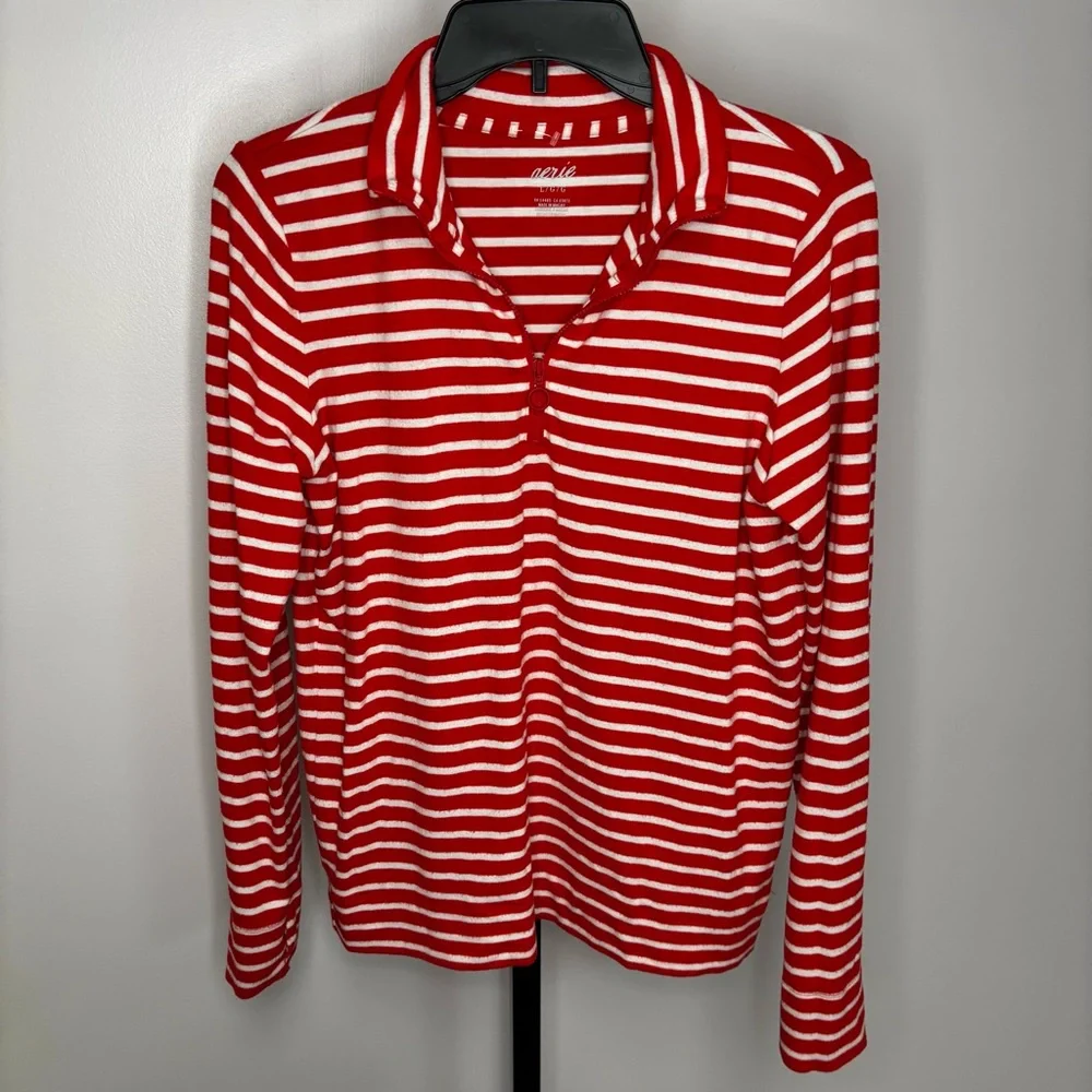 Aerie Red and White Striped Pajama Set Women’s Size Large‎